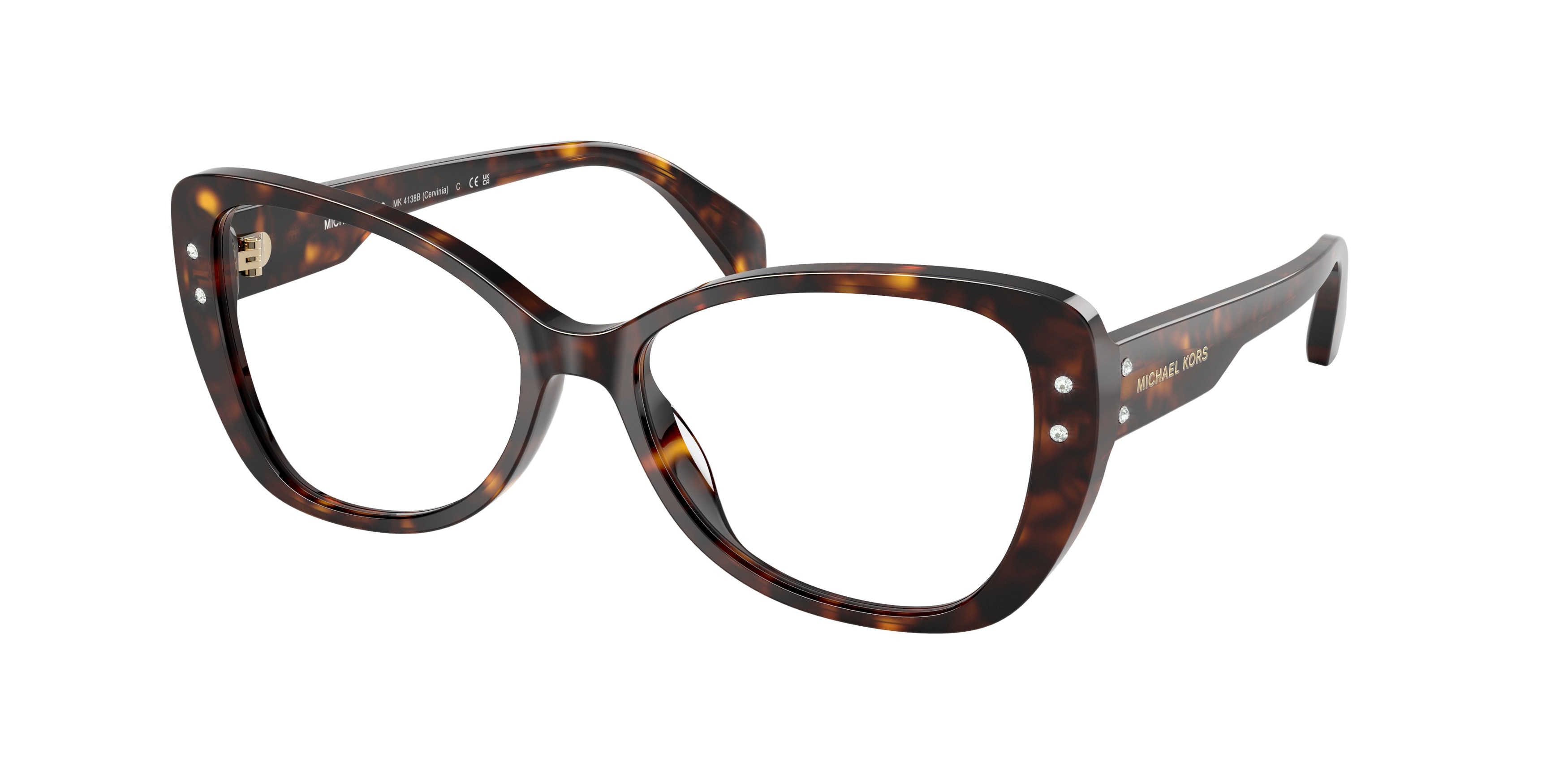 Michael Kors Damen MK4138B Cervinia 3006 Optische Fassungen Acetat SchildkröTe Transparent Schmetterling Normal-image